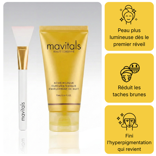Masque enveloppant  au curcuma et à l'acide kojique
