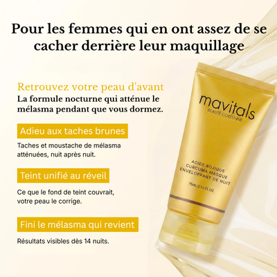 Masque enveloppant  au curcuma et à l'acide kojique