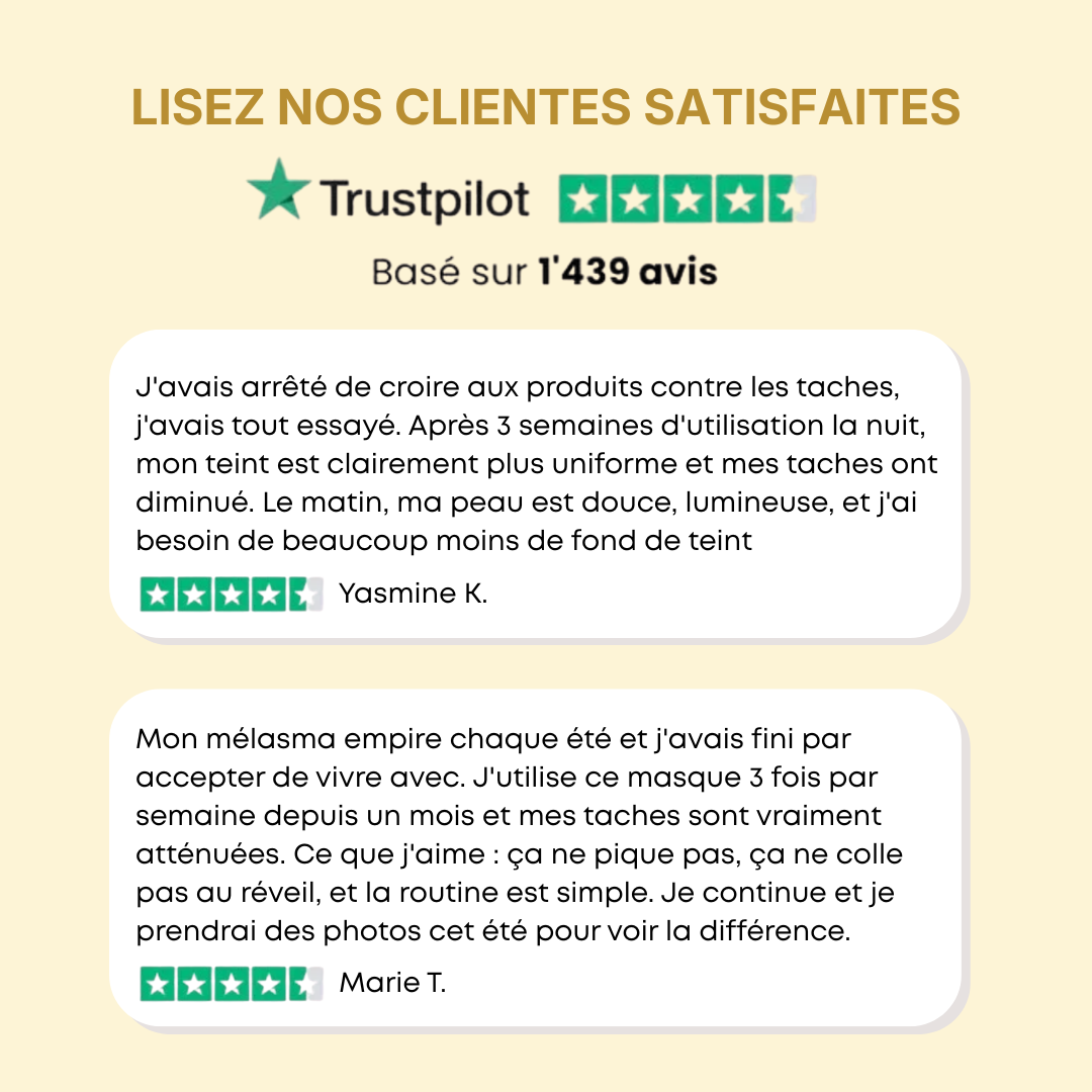 Masque enveloppant  au curcuma et à l'acide kojique