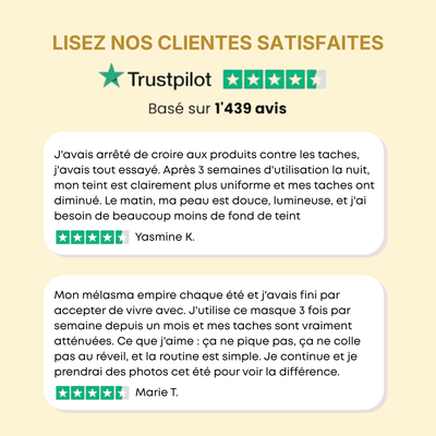 Masque enveloppant  au curcuma et à l'acide kojique