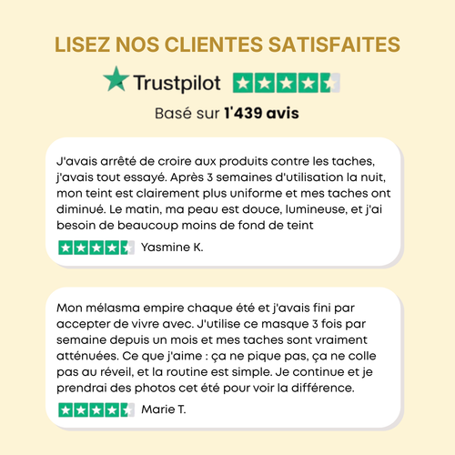 Masque enveloppant  au curcuma et à l'acide kojique