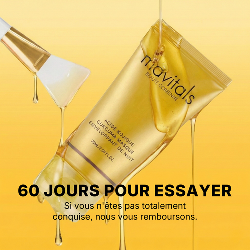 Masque enveloppant  au curcuma et à l'acide kojique