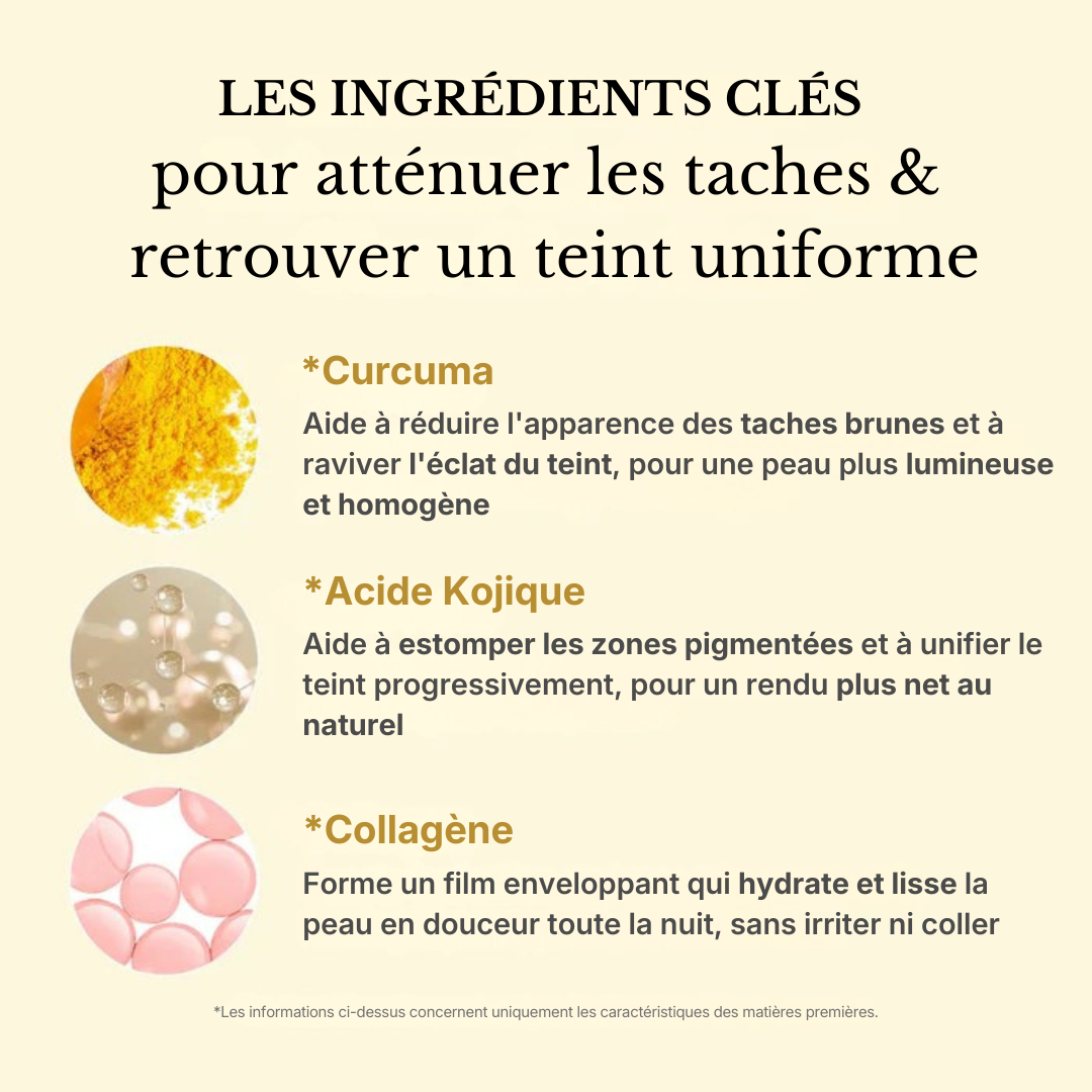Masque enveloppant  au curcuma et à l'acide kojique
